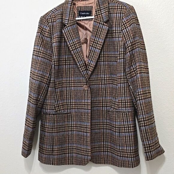 CHADWICKS Wool Blend Blazer, Single Breasted Long Sleeves Fully Lined, camel 16T - Picture 1 of 10
